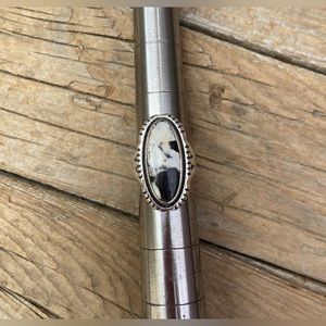 Authentic - Handmade White Buffalo Turquoise Silver Ring